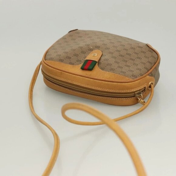 GUCCI GG Supreme Web Sherry Line Bag PVC Beige Gold 164 02 066 Auth yk18484 - Picture 7 of 16